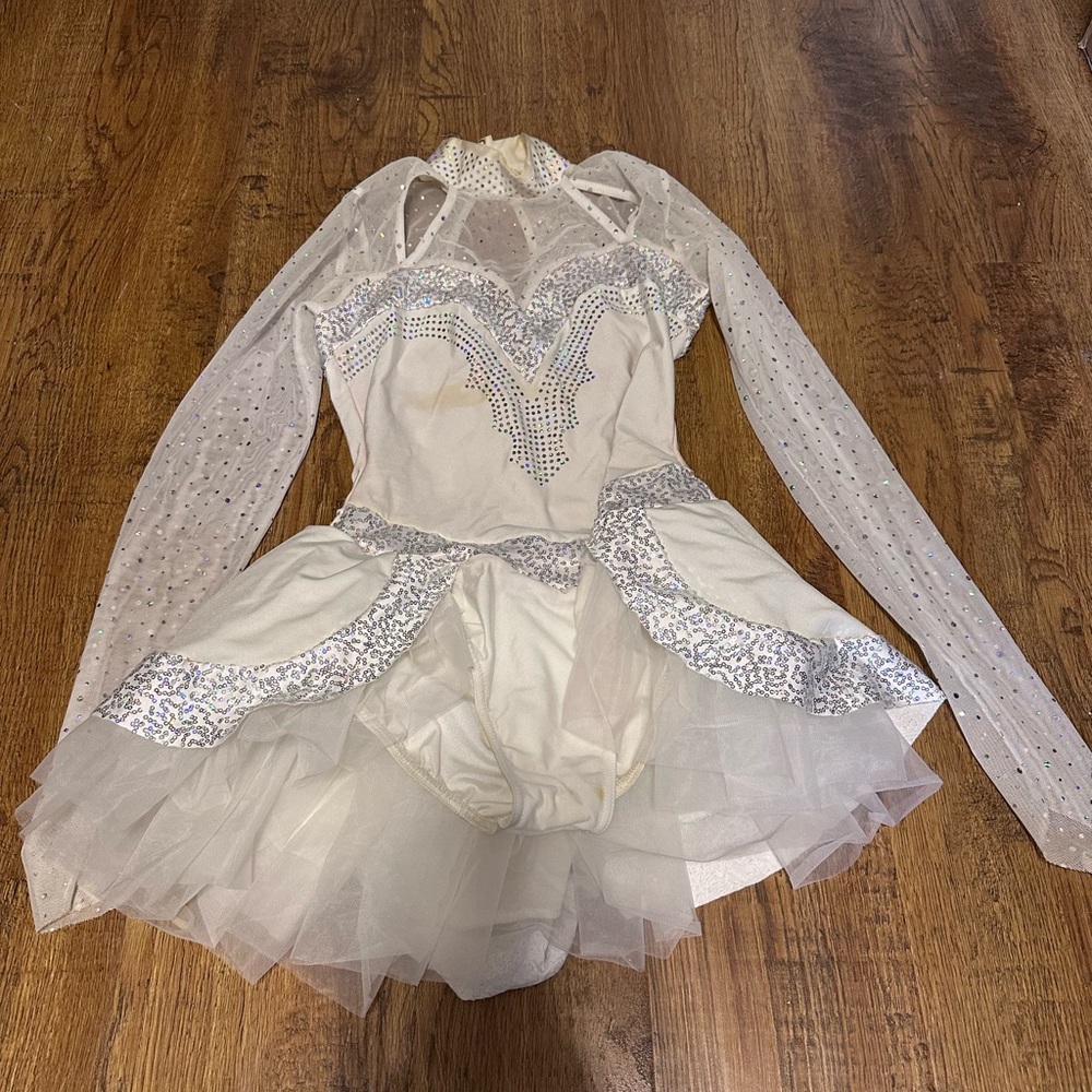 White and Silver Dance Tutu Costume